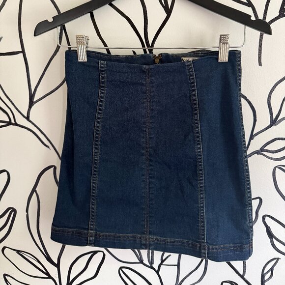 Free People Modern Femme Denim Mini Skirt - Picture 2 of 4